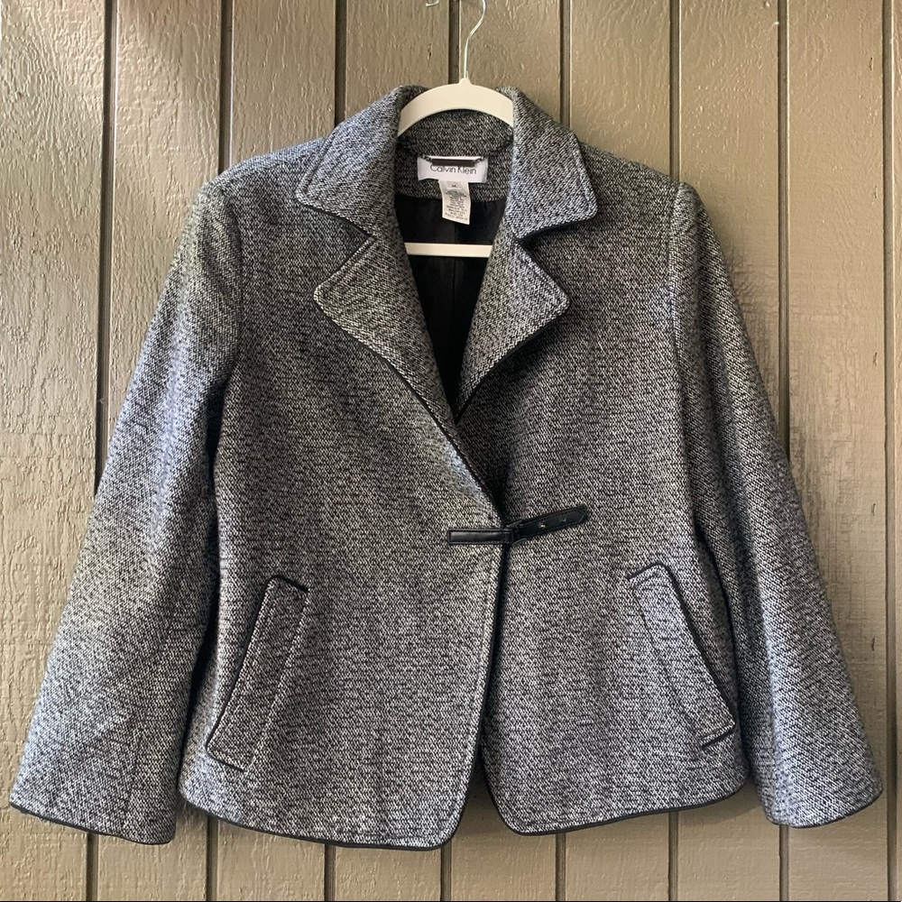 Calvin Klein Tweed Cropped Jacket Size Medium